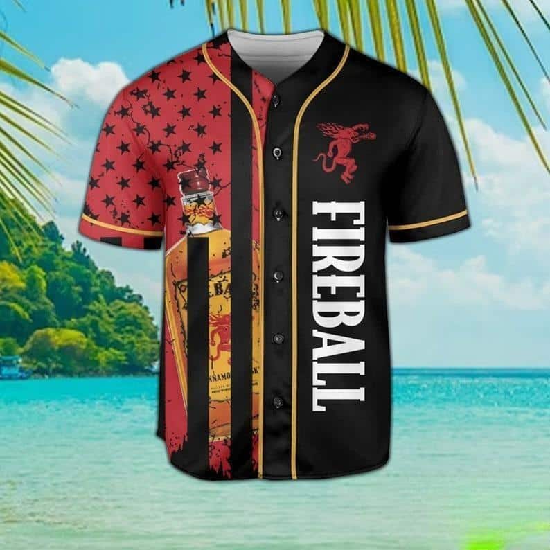 Fireball US Baseball Jersey Gift For Whisky Lovers Tastes Like Heaven Burns Like Hell Fireball US Baseball Jersey Gift For Whisky Lovers Tastes Like Heaven Burns Like Hell