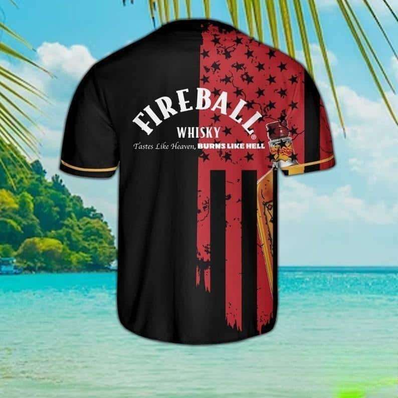Fireball US Baseball Jersey Gift For Whisky Lovers Tastes Like Heaven Burns Like Hell Fireball US Baseball Jersey Gift For Whisky Lovers Tastes Like Heaven Burns Like Hell