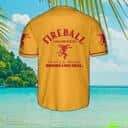 Yellow Fireball Cinnamon Whisky Baseball Jersey Tastes Like Heaven Burns Like Hell