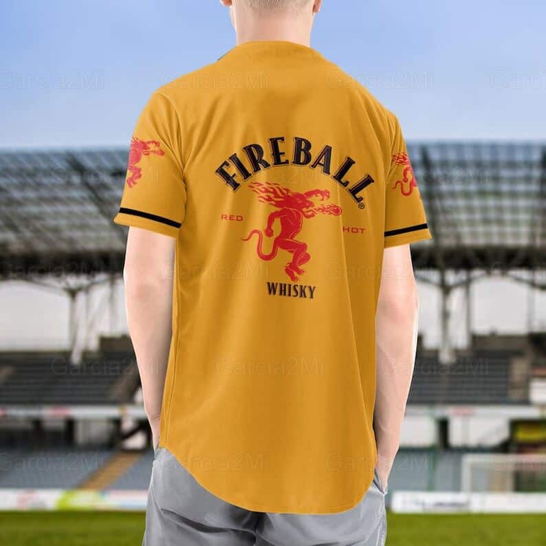 Skull With Fireball Baseball Jersey Whisky Lovers Gift Skull With Fireball Baseball Jersey Whisky Lovers Gift