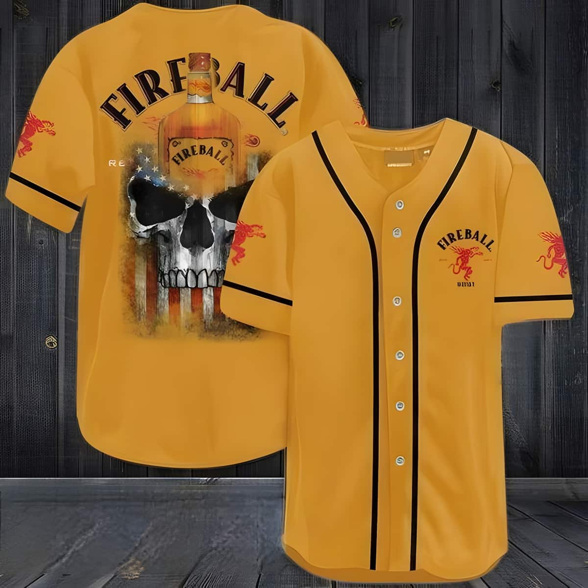 Fireball Skull Baseball Jersey Gift For Sporty Boyfriend