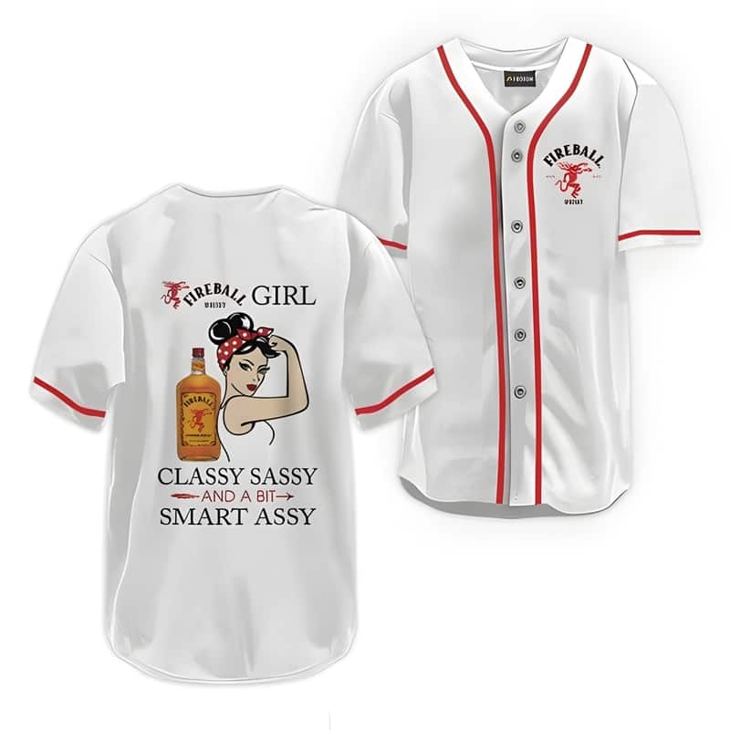 Fireball Baseball Jersey Classy Sassy And A Bit Smart Assy Gift For Sport Dad Fireball Baseball Jersey Classy Sassy And A Bit Smart Assy Gift For Sport Dad