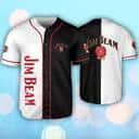 Black And White Split Jim Beam Baseball Jersey Gift For Whiskey Lovers