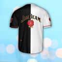 Black And White Split Jim Beam Baseball Jersey Gift For Whiskey Lovers Black And White Split Jim Beam Baseball Jersey Gift For Whiskey Lovers