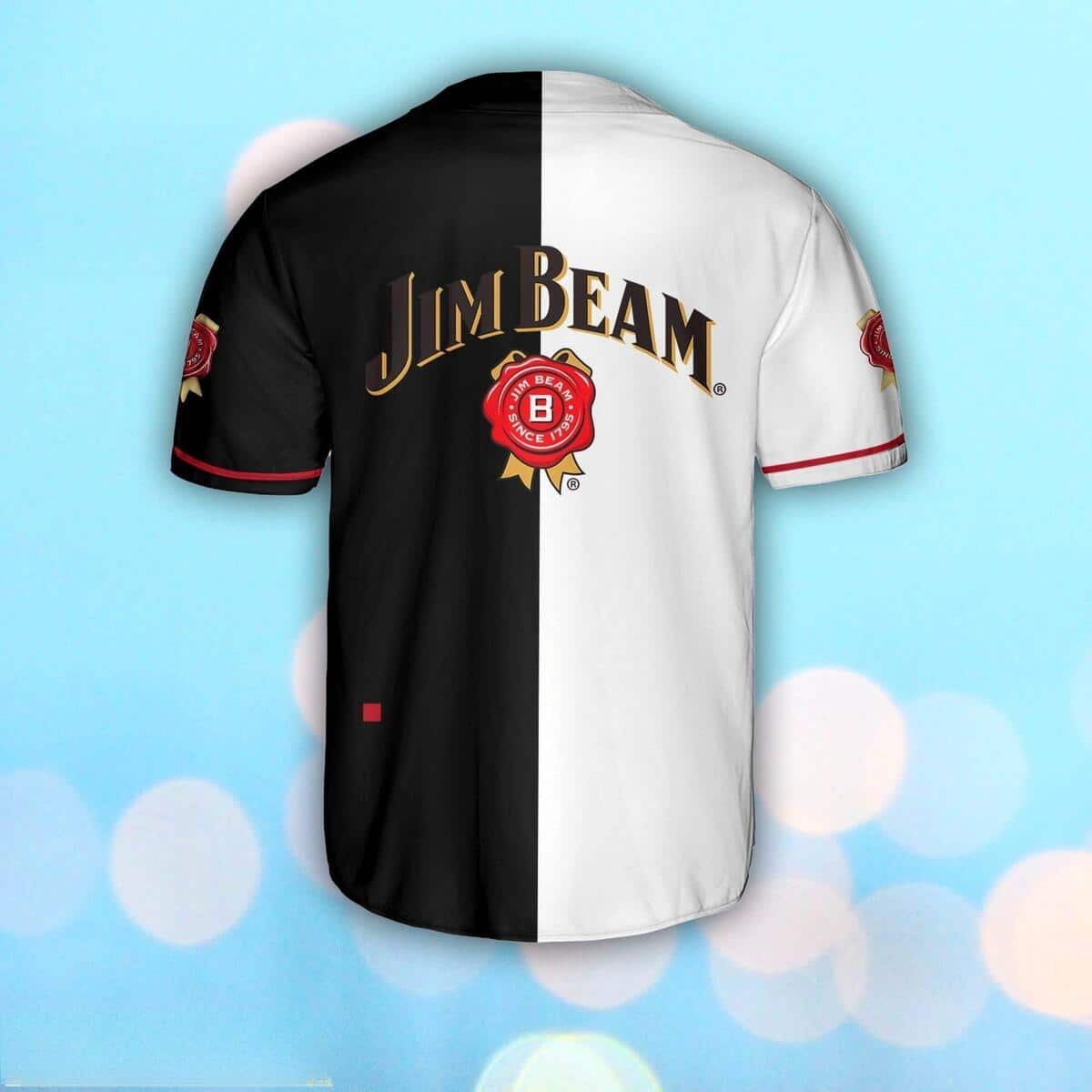 Black And White Split Jim Beam Baseball Jersey Gift For Whiskey Lovers