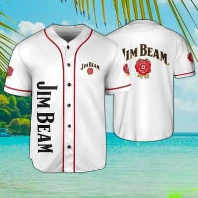 White Jim Beam Whiskey Baseball Jersey Gift For Sport Dad White Jim Beam Whiskey Baseball Jersey Gift For Sport Dad