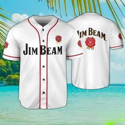 White Jim Beam Baseball Jersey Gift For Whiskey Drinkers