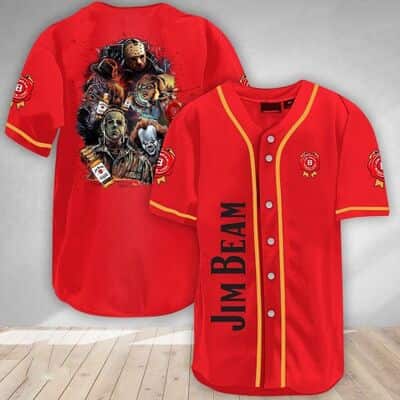 Michael Myers It Jason Voorhees Freddy Krueger Chucky Jim Beam Whiskey Baseball Jersey