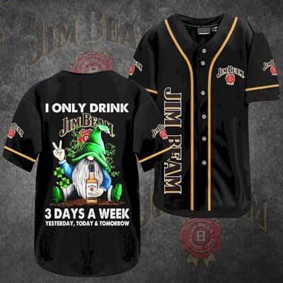 Gnomes I Only Drink Jim Beam 3 Days A Week Baseball Jersey