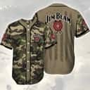 Camouflage Green Brown Jim Beam Baseball Jersey Gift For Whiskey Lovers