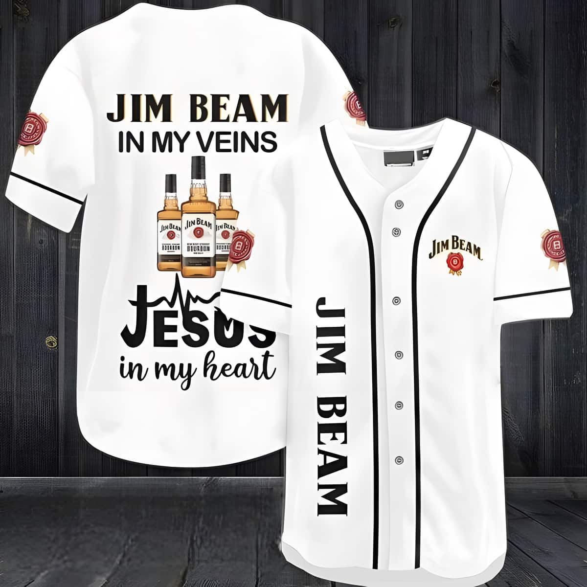 Black Jim Beam Baseball Jersey Gift For Whiskey Lovers Black Jim Beam Baseball Jersey Gift For Whiskey Lovers