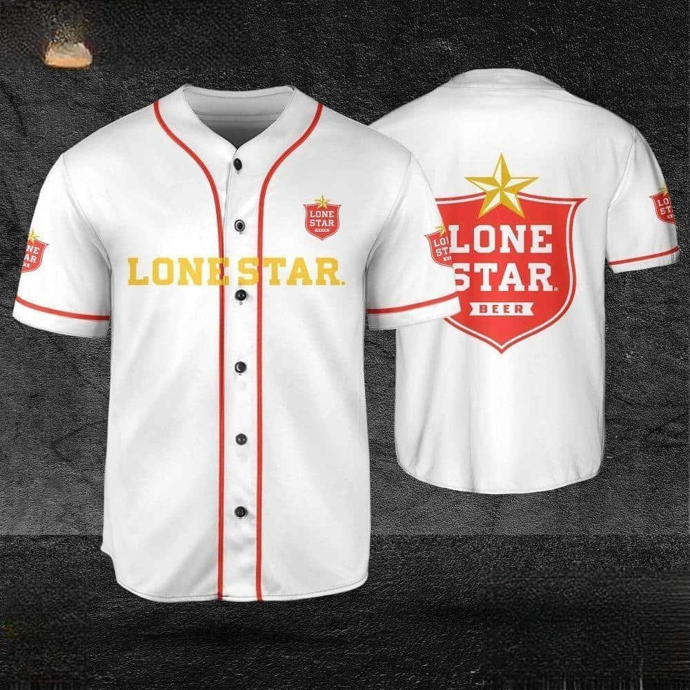 White Lone Star Beer Baseball Jersey Sports Gift For Him