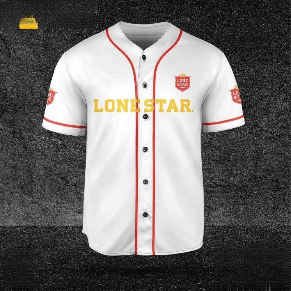 White Lone Star Beer Baseball Jersey Sports Gift For Him White Lone Star Beer Baseball Jersey Sports Gift For Him