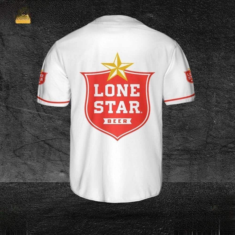 White Lone Star Beer Baseball Jersey Sports Gift For Him White Lone Star Beer Baseball Jersey Sports Gift For Him