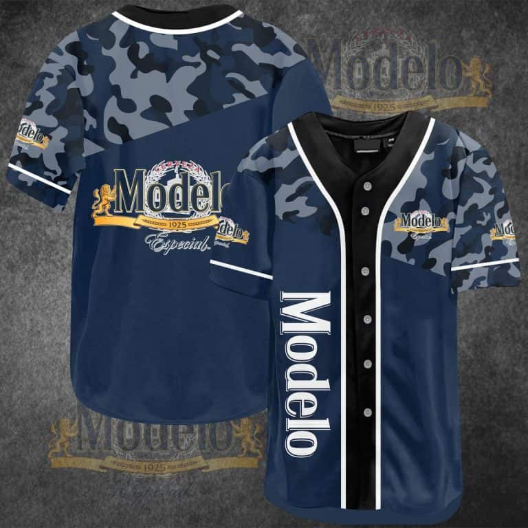 Classic Camouflage Modelo Beer Baseball Jersey Gift For Sporty Boyfriend