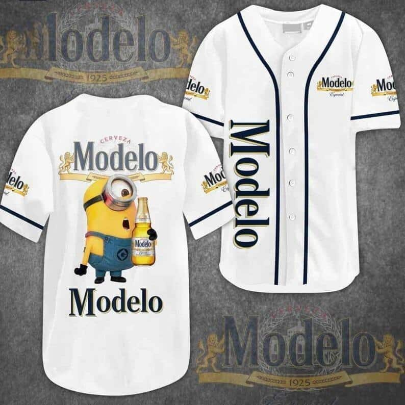 Funny Minion Loves Modelo Baseball Jersey Gift For Beer Lovers