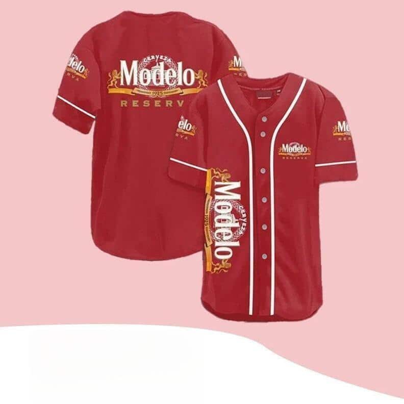 Red Modelo Baseball Jersey Gift For Beer Drinkers Red Modelo Baseball Jersey Gift For Beer Drinkers