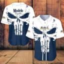 White Skull With Modelo Baseball Jersey Birthday Gift For Beer Lovers White Skull With Modelo Baseball Jersey Birthday Gift For Beer Lovers
