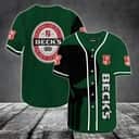 Black Skull Beck's Beer Baseball Jersey Gift For Sporty Husband Black Skull Beck's Beer Baseball Jersey Gift For Sporty Husband
