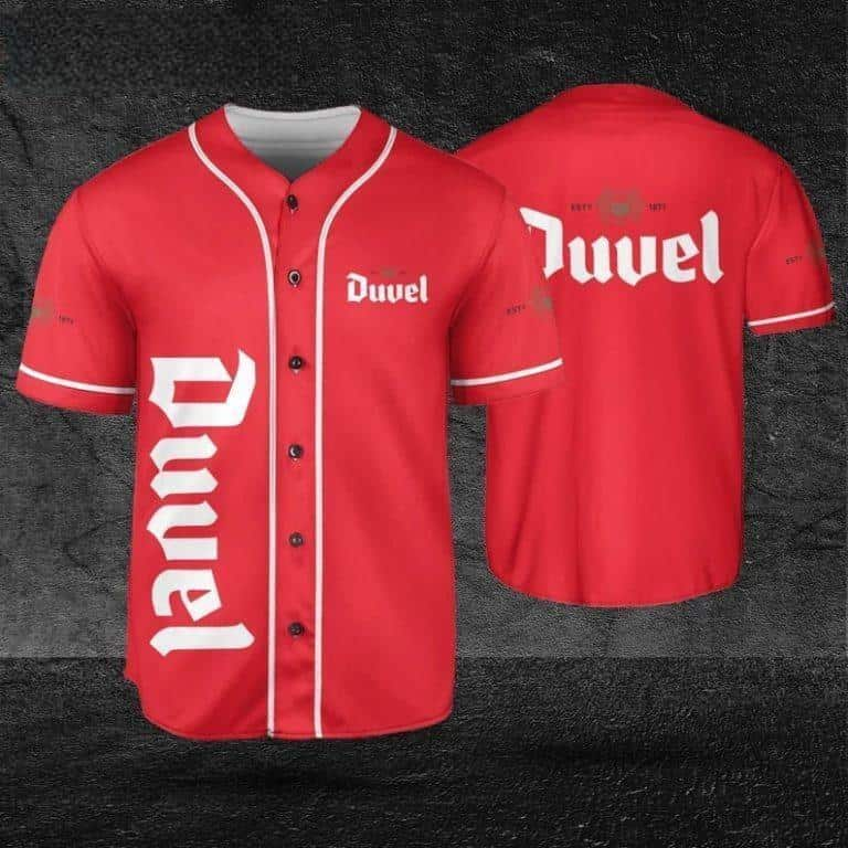 Red Duvel Beer Baseball Jersey Gift For Sport Dad