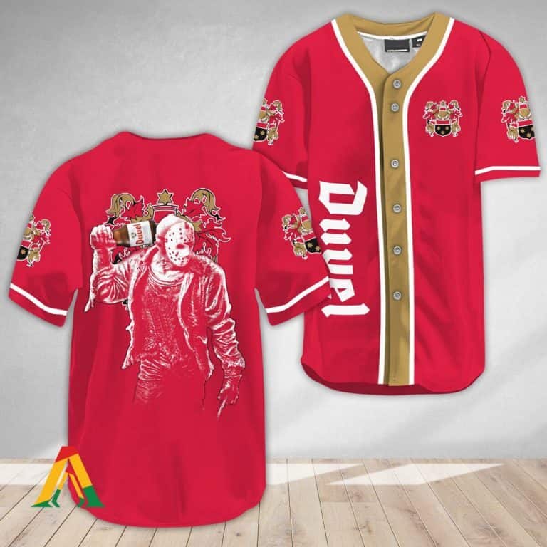 Horror Jason Voorhees Duvel Beer Baseball Jersey Horror Jason Voorhees Duvel Beer Baseball Jersey