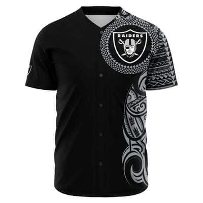 NFL Las Vegas Raiders Baseball Jersey Polynesian Pattern NFL Las Vegas Raiders Baseball Jersey Polynesian Pattern