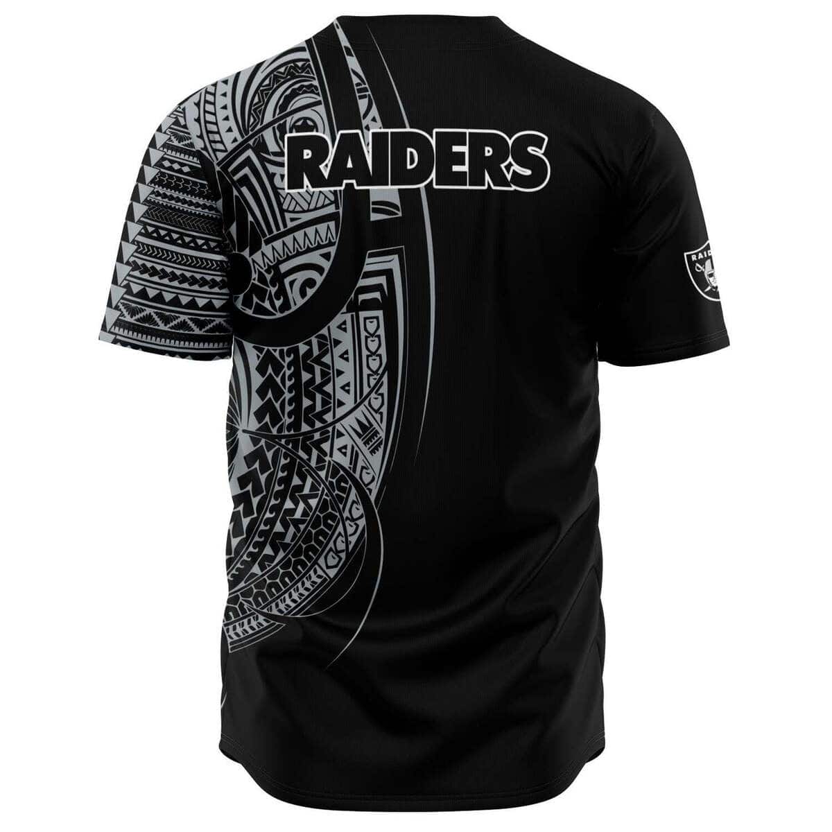 NFL Las Vegas Raiders Baseball Jersey Polynesian Pattern NFL Las Vegas Raiders Baseball Jersey Polynesian Pattern