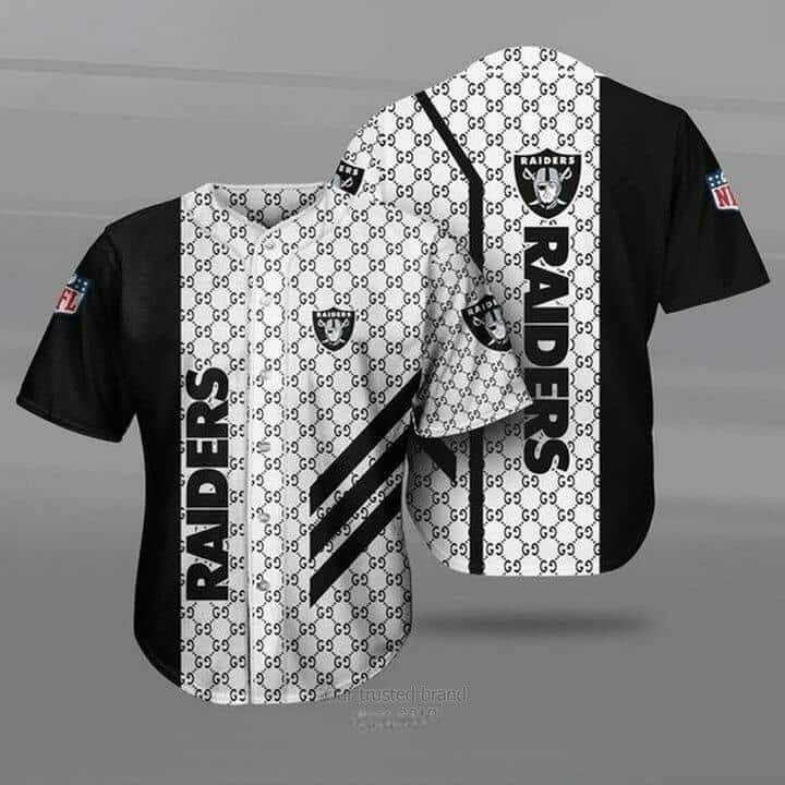 NFL Las Vegas Raiders Baseball Jersey Gucci Parody Gift For Sporty Husband