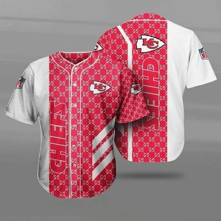 NFL Kansas City Chiefs Baseball Jersey Gucci Parody Gift For Best Friend