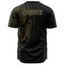 Black NFL Kansas City Chiefs Baseball Jersey Polynesian Pattern