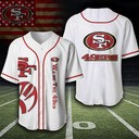 White San Francisco 49ers Baseball Jersey We're The 49er White San Francisco 49ers Baseball Jersey We're The 49er