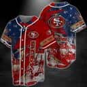 NFL San Francisco 49ers Baseball Jersey US Flag Gift For Sport Dad NFL San Francisco 49ers Baseball Jersey US Flag Gift For Sport Dad
