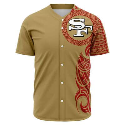 San Francisco 49ers Baseball Jersey Polynesian Pattern San Francisco 49ers Baseball Jersey Polynesian Pattern