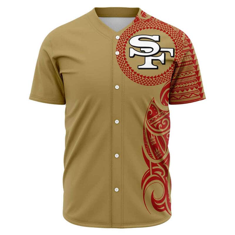San Francisco 49ers Baseball Jersey Polynesian Pattern