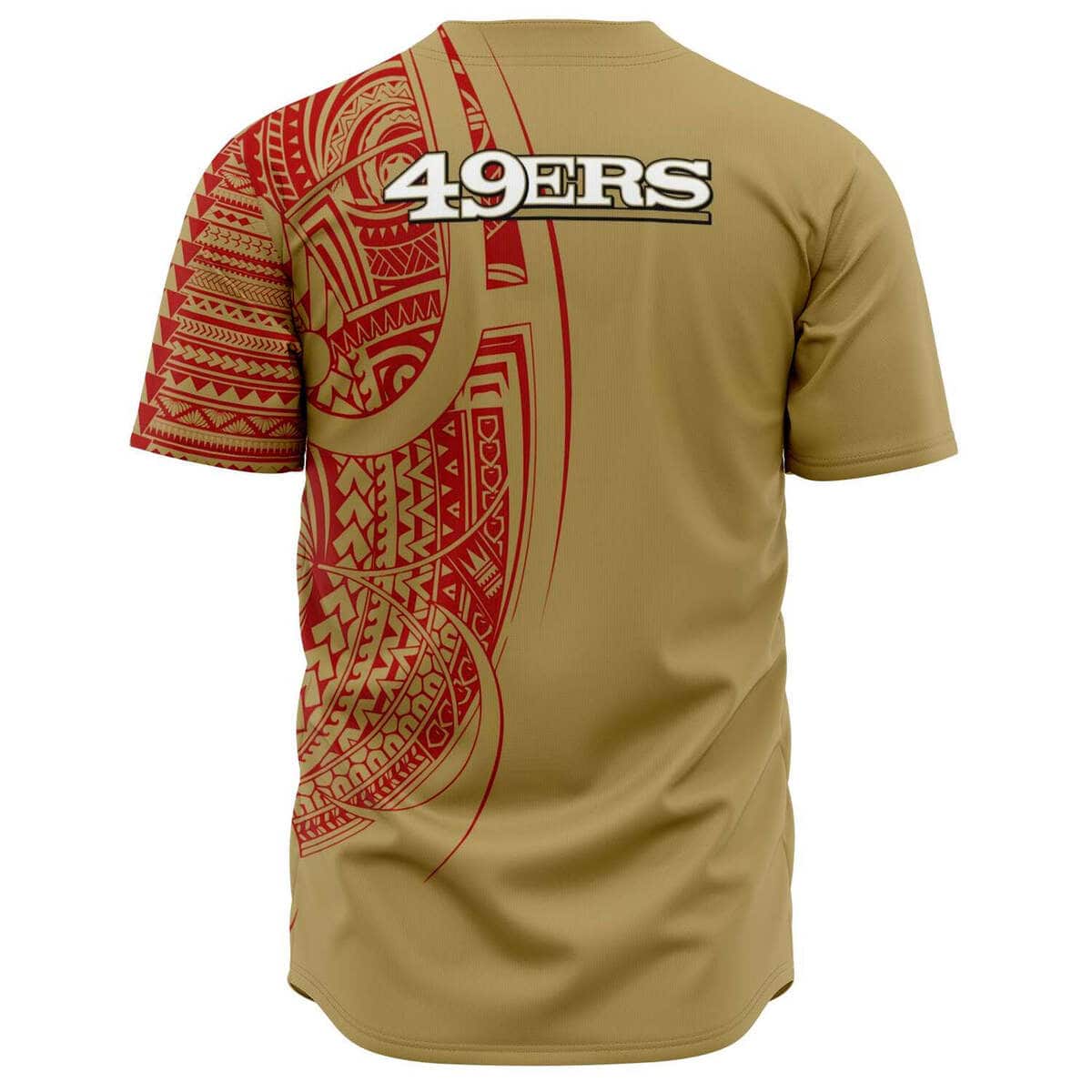 San Francisco 49ers Baseball Jersey Polynesian Pattern San Francisco 49ers Baseball Jersey Polynesian Pattern