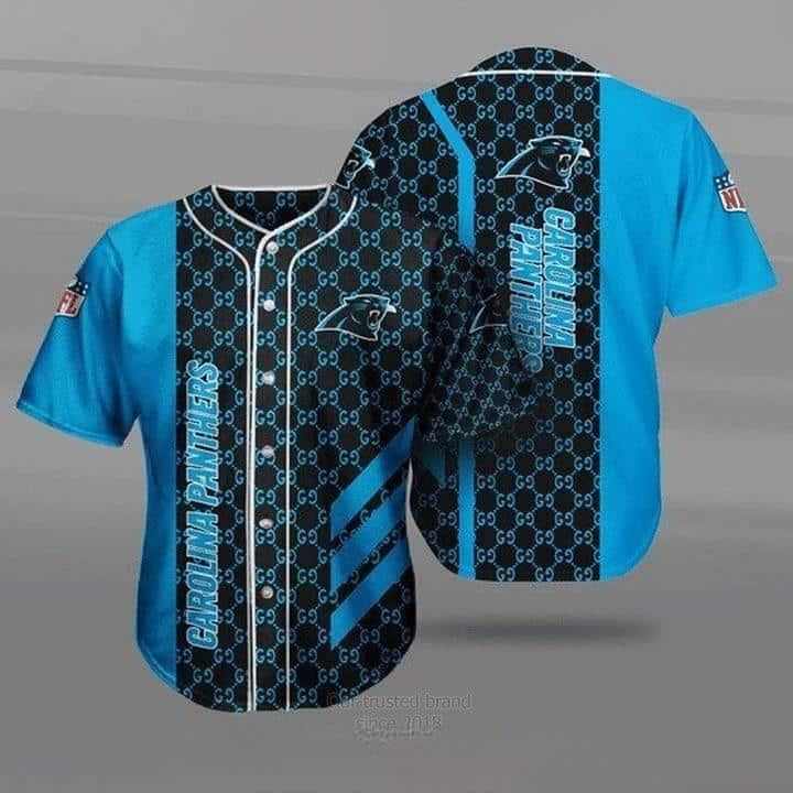 NFL Carolina Panthers Baseball Jersey Gucci Parody Gift For Sport Dad