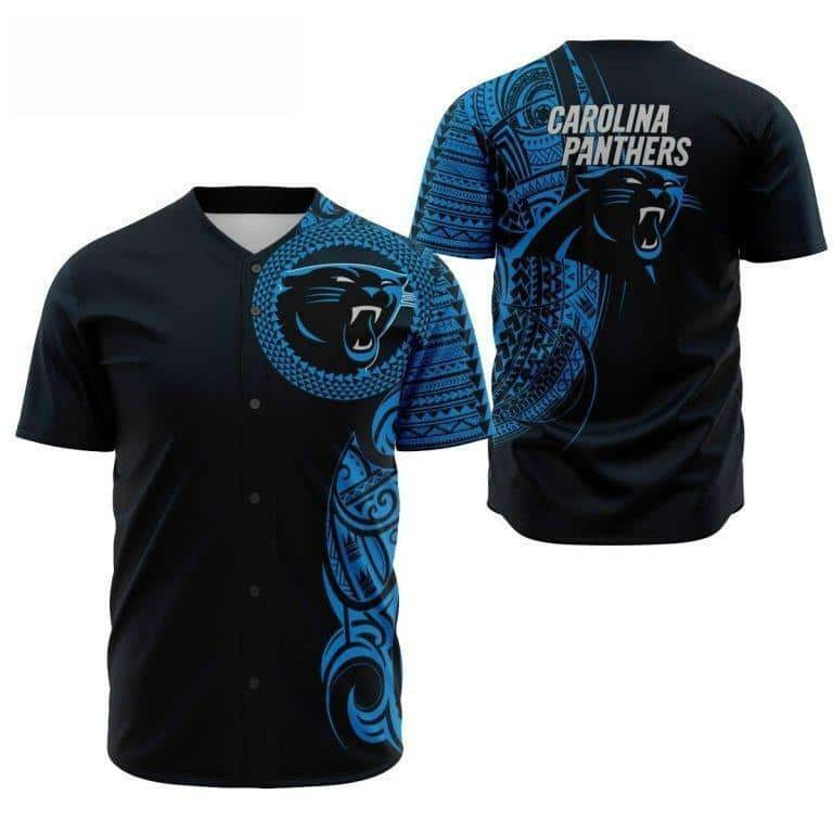 Polynesian NFL Carolina Panthers Black Baseball Jersey