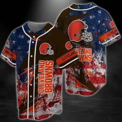 NFL Cleveland Browns Baseball Jersey Gift For Football Fans NFL Cleveland Browns Baseball Jersey Gift For Football Fans