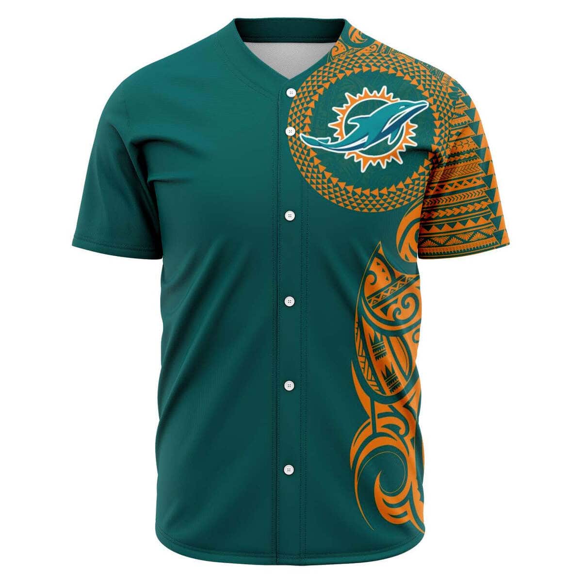 Polynesian NFL Miami Dolphins Baseball Jersey Gift For Football Fans Polynesian NFL Miami Dolphins Baseball Jersey Gift For Football Fans