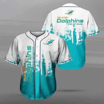 NFL Miami Dolphins Baseball Jersey Fins Up Miami Gift For Football Players