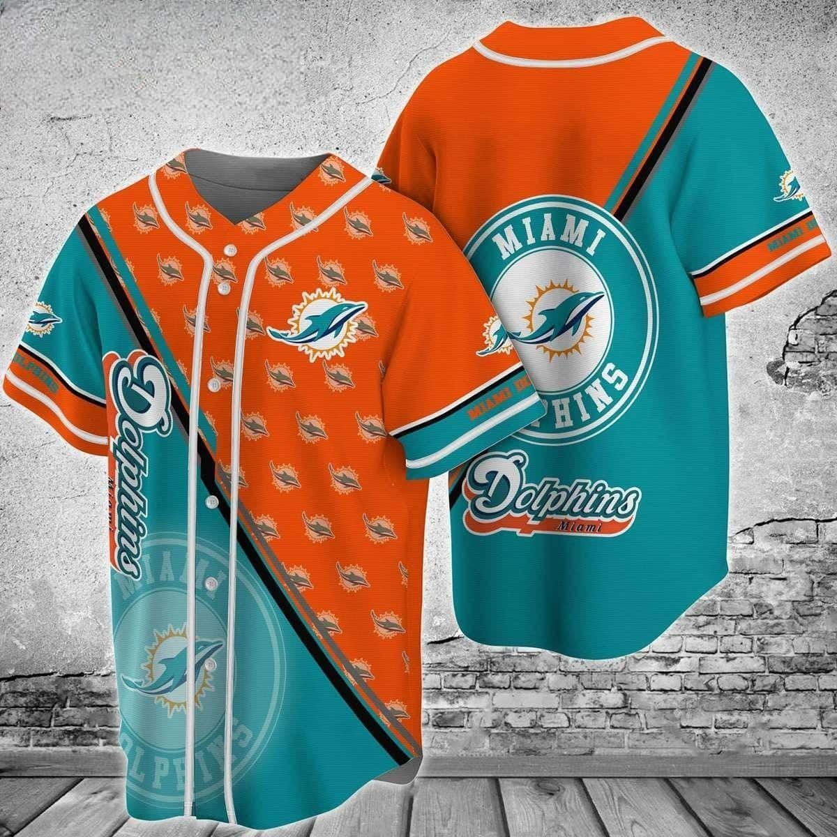 NFL Miami Dolphins Baseball Jersey Gift For Football Players