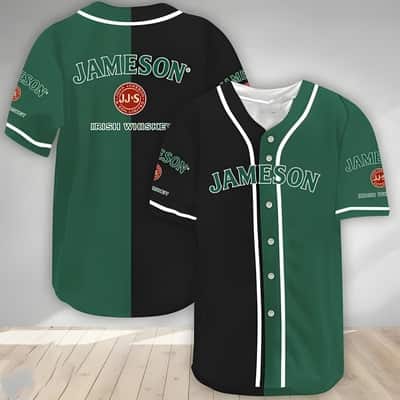 Black And Green Split Jameson Irish Whiskey Baseball Jersey