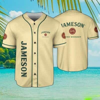 Beige Jameson Irish Whiskey Baseball Jersey Gift For Sporty Boyfriend Beige Jameson Irish Whiskey Baseball Jersey Gift For Sporty Boyfriend