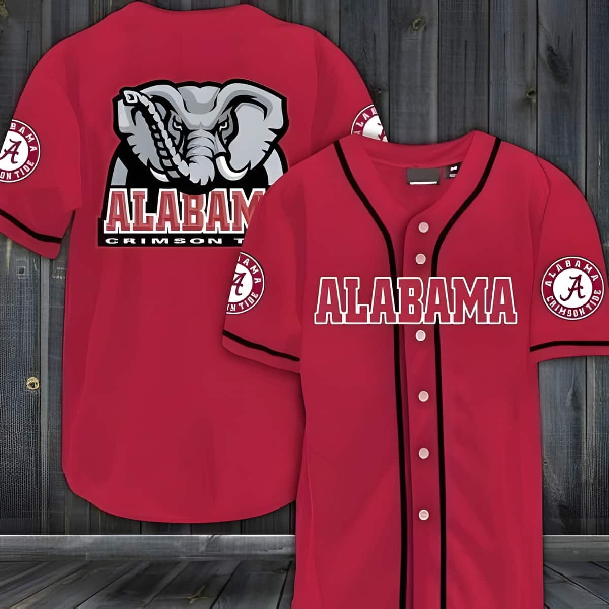 NCAA Alabama Crimson Tide Baseball Jersey Gift For Football Fans NCAA Alabama Crimson Tide Baseball Jersey Gift For Football Fans