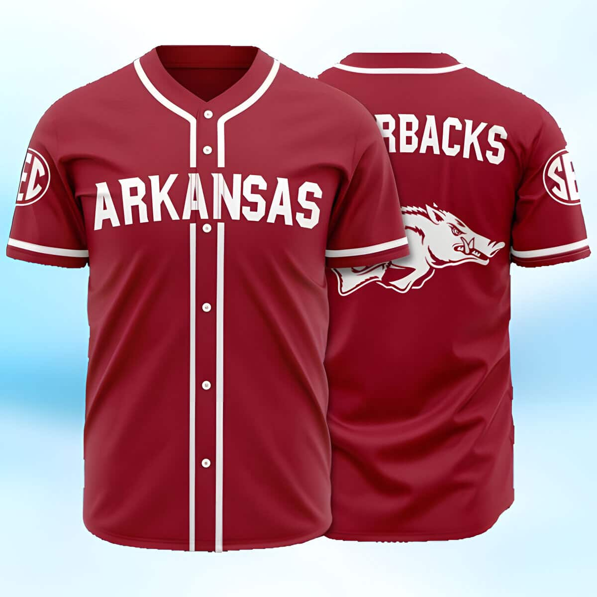 Red NCAA Arkansas Razorbacks Baseball Jersey Gift For Football Fans