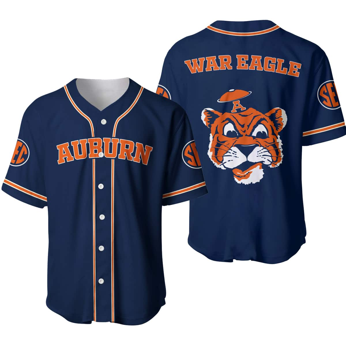 NCAA Auburn Tigers Baseball Jersey Gift For Football Fans