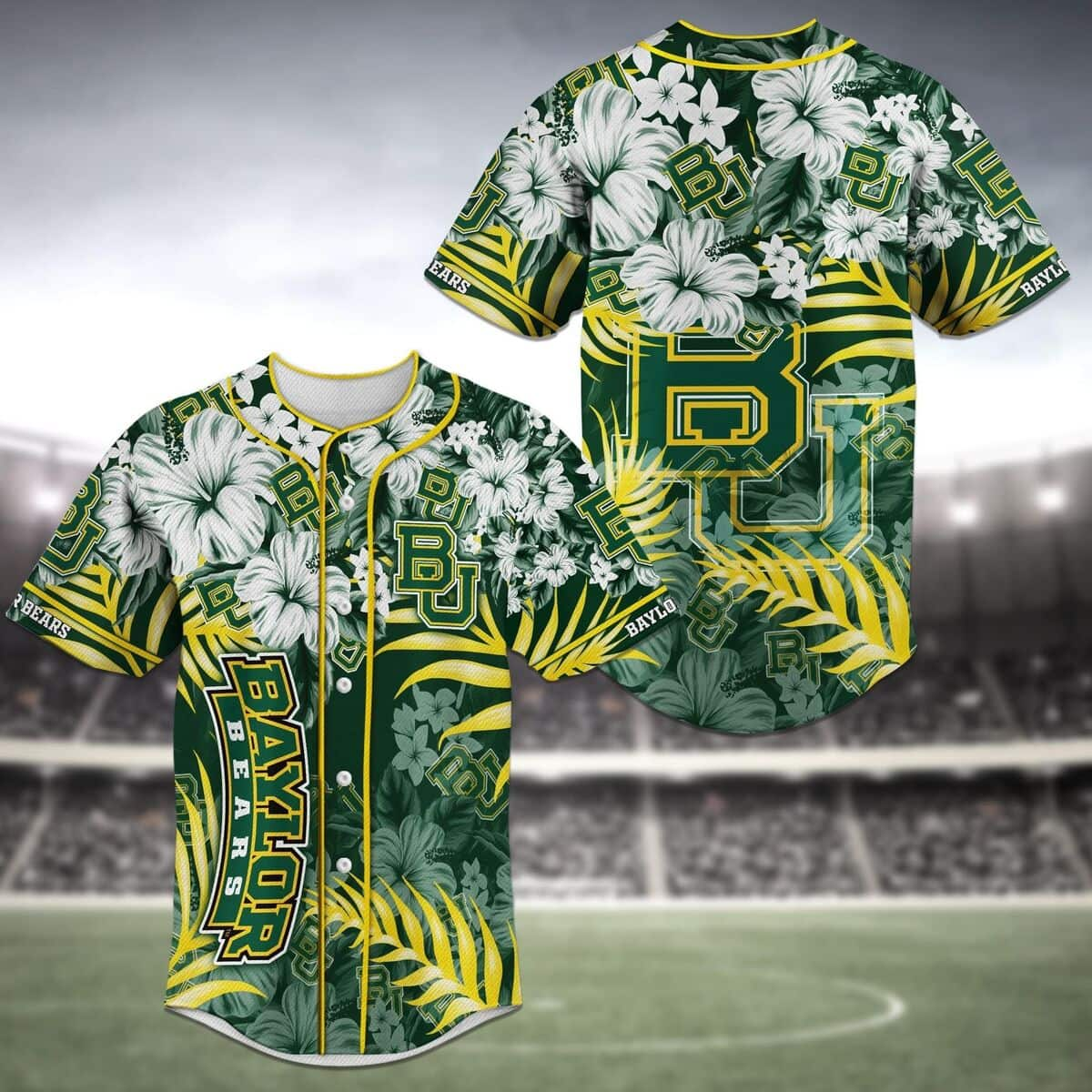 NCAA Baylor Bears Baseball Jersey Flower Gift For Football Fans