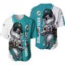 NFL Miami Dolphins Baseball Jersey Jack Skellington And Zero NFL Miami Dolphins Baseball Jersey Jack Skellington And Zero