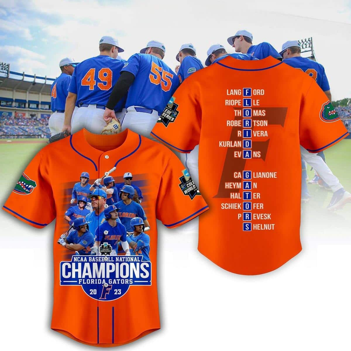 NCAA Baseball National Champions Florida Gators Baseball Jersey Gift For Sport Dad