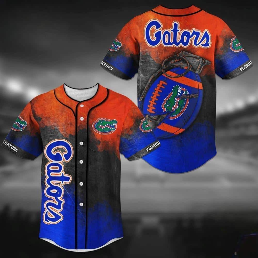 NCAA Florida Gators Baseball Jersey Grenade Pattern Sports Gift For Dad